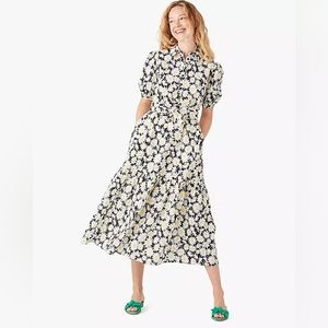 Kate Spade Daisy Seersucker Textured Shirtdress L